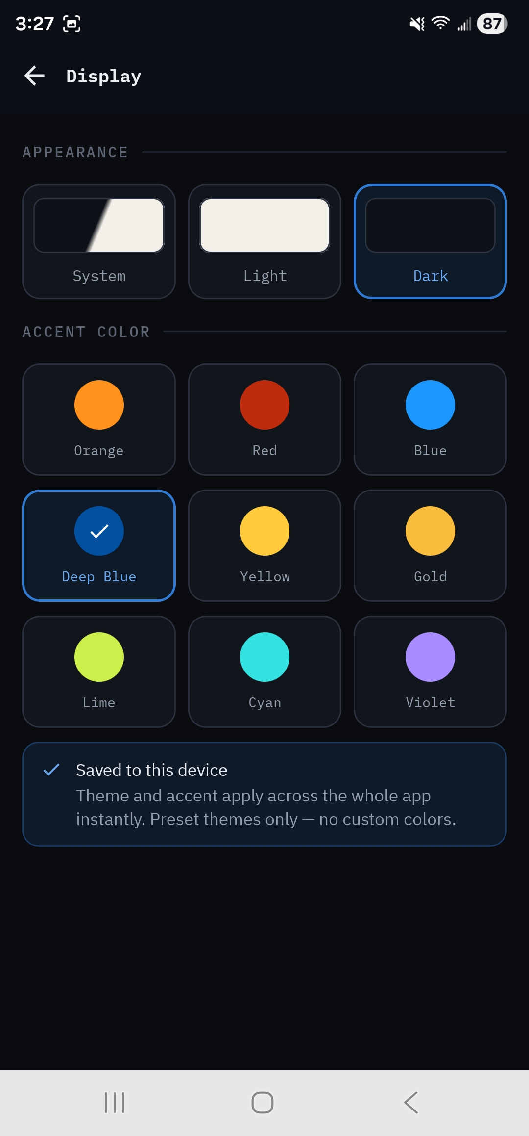 Display, dark