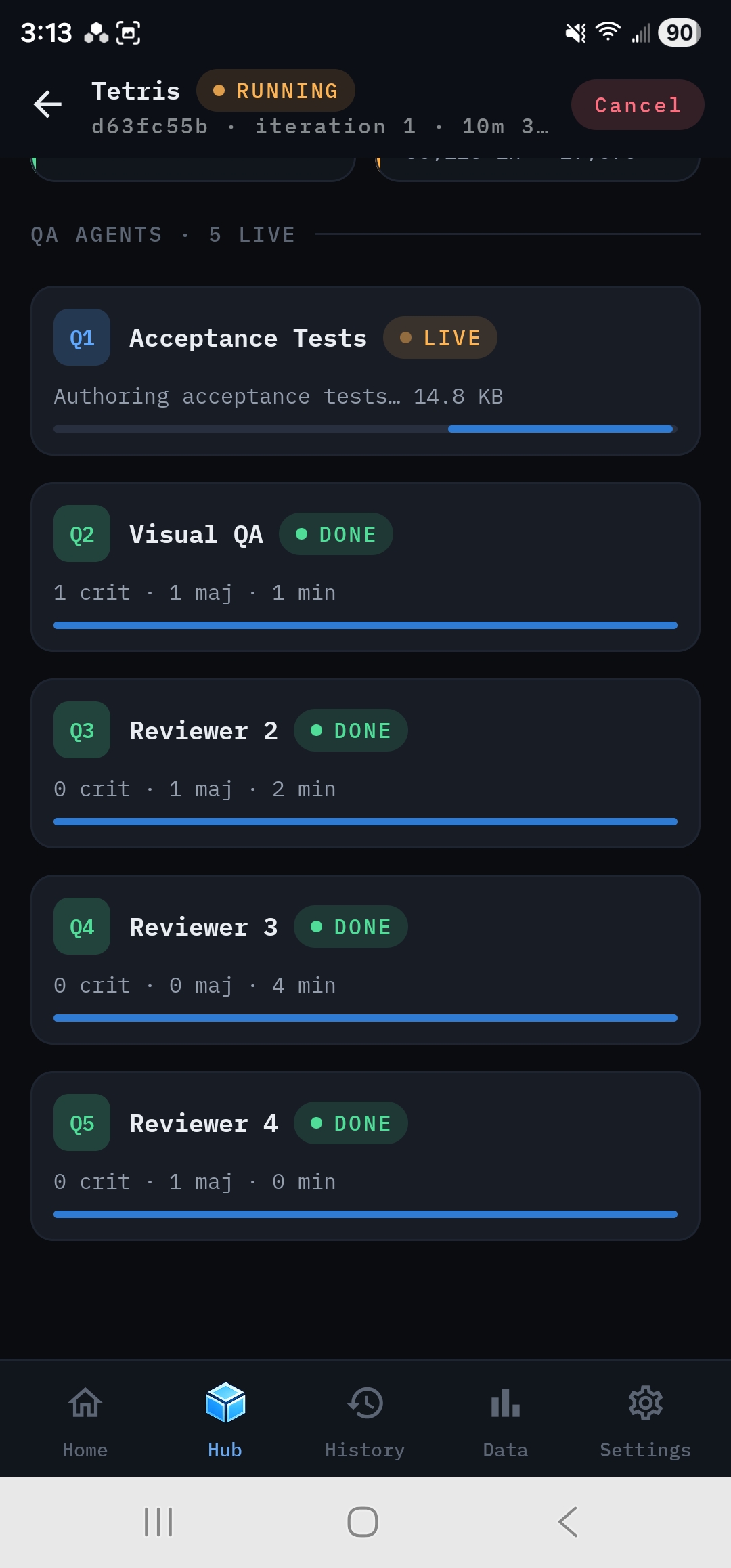 QA reviewers finishing with their verdicts